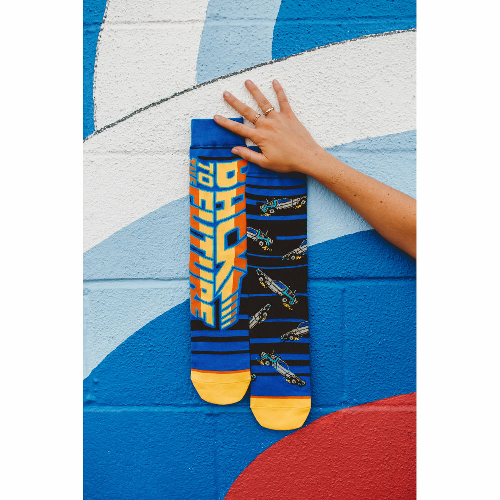 Back to the Future "88 MPH" Men's Crew Straight Down Knit Mix-Match Socks (Size 6-13) (ONLINE ORDER ONLY)
