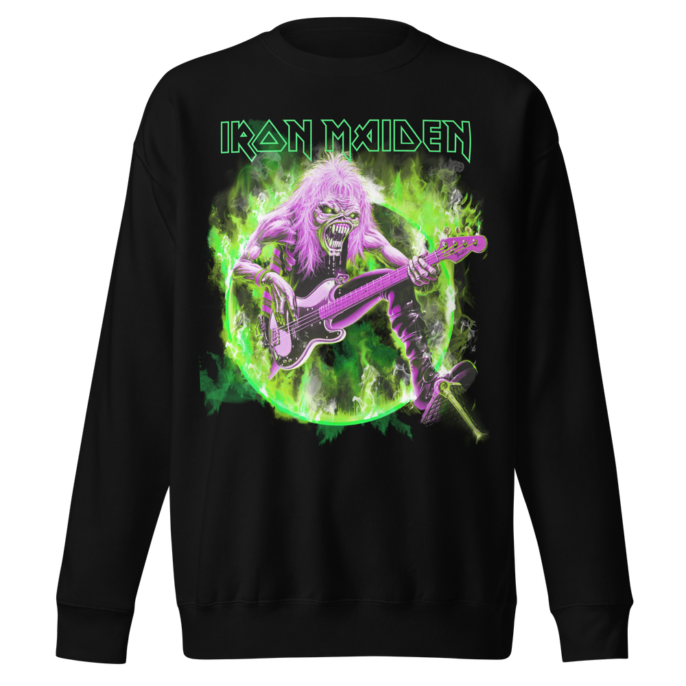 Iron Maiden Green Guitar Jumbo Print Sweatshirt [] (ONLINE ORDER ONLY)