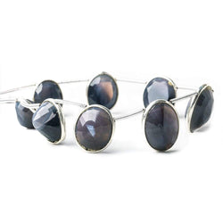 Sterling Silver Bezel Set Violet Scapolite Pavilion Faceted Oval Beads (ONLINE ORDER ONLY)