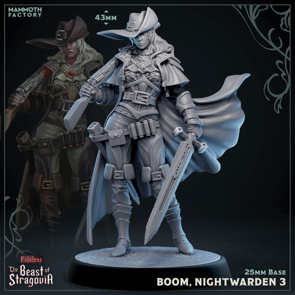 Stragovian Nightwarden: Sculpt 3 (Female Human Gunslinger) (Online Order Only)
