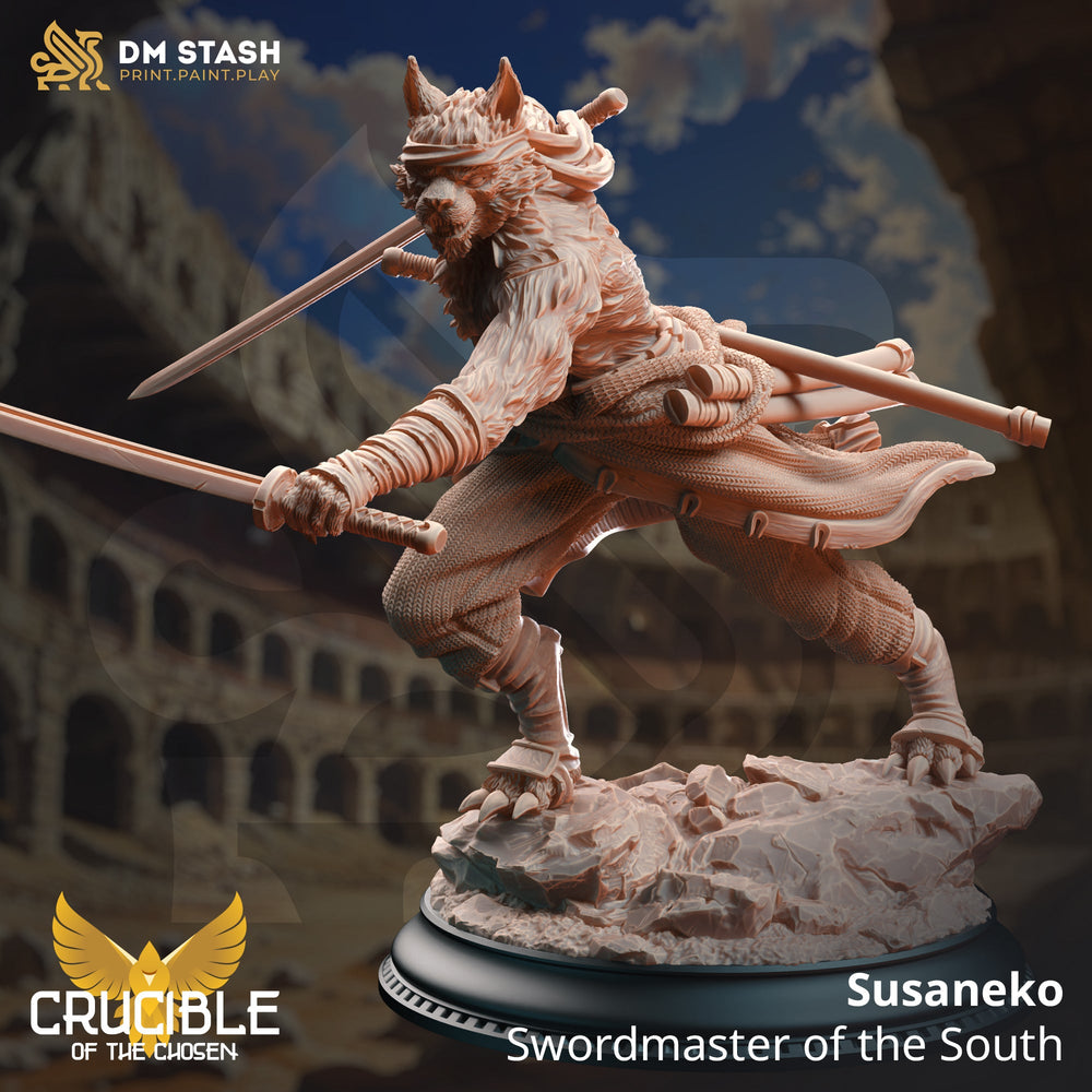Susaneko, Swordmaster of the South (Male Tabaxi Ronin) (Online Order Only)
