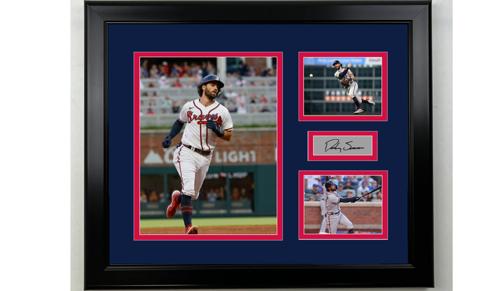 Framed Dansby Swanson Atlanta Braves Facsimile Laser Engraved Signature Baseball 14x11 3 Photo Collage (ONLINE ORDER ONLY)