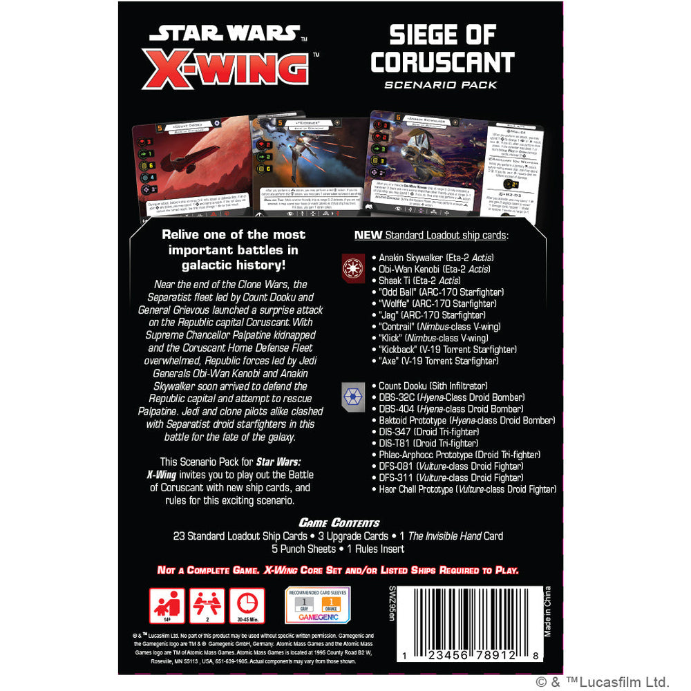 Star Wars: X-Wing 2nd Edition - Siege of Coruscant Battle Pack
