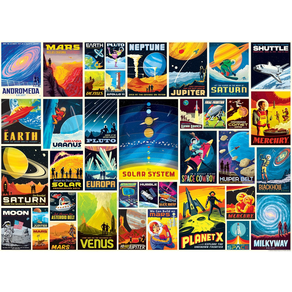 Vintage Posters - Space Travel 1000 Piece Jigsaw Puzzle
