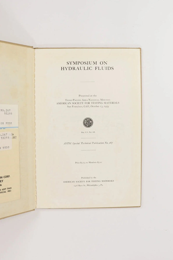 Symposium on Hydraulic Fluids (ONLINE ORDER ONLY)