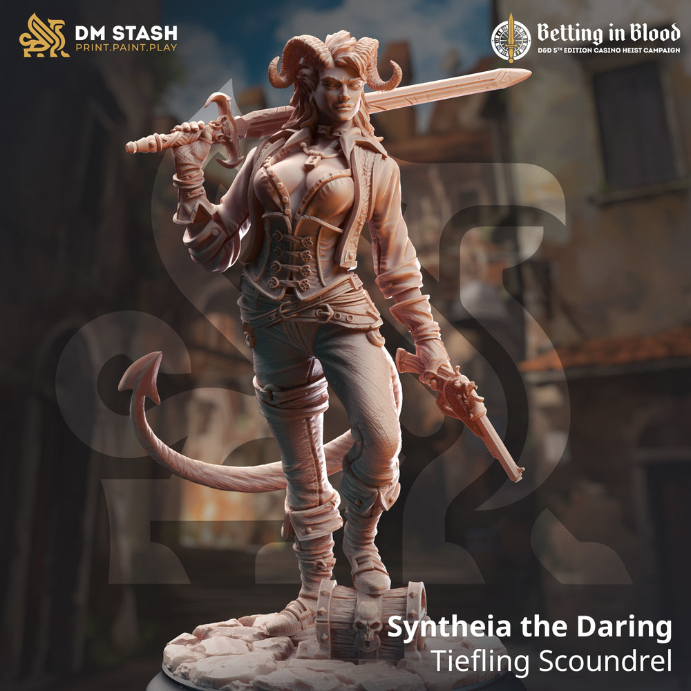 Syntheia the Daring (Female Tiefling Rogue Scoundrel) (Online Only)