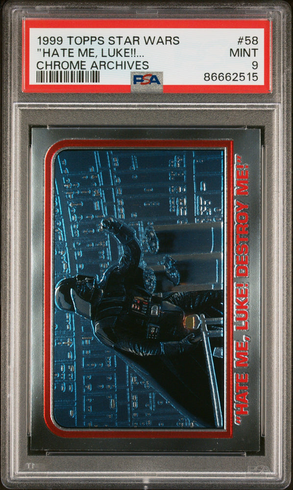 1999 TOPPS CHROME STAR WARS CHROME ARCHIVES "HATE ME, LUKE!!... CHROME ARCHIVES #58 - PSA 9 (Online Order Only)