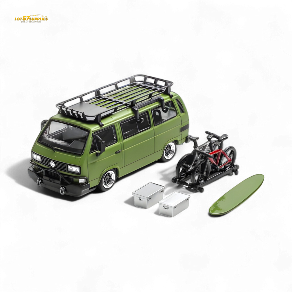 Mortal VW T3 Lowrider Military green - Accessories Included 1:64 (ONLINE ORDER ONLY)