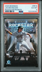Graded 2025 Topps Bowman Jacob Wilson #RR16 Rockstar Rookies Rookie RC Baseball Card PSA 6 EX Mint (ONLINE ORDER ONLY)