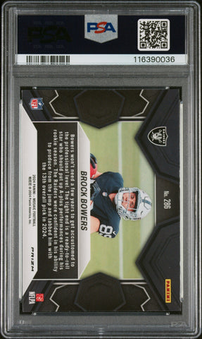 Graded 2024 Panini Mosaic Brock Bowers #286 Camo Pink Rookie RC Football Card PSA 10 Gem Mint