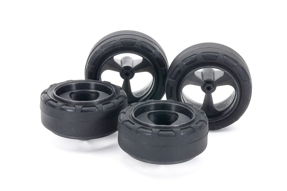 Tamiya Small Diameter Low Friction Narrow Tires (24mm) & Carbon 15541 (ONLINE ORDER ONLY)
