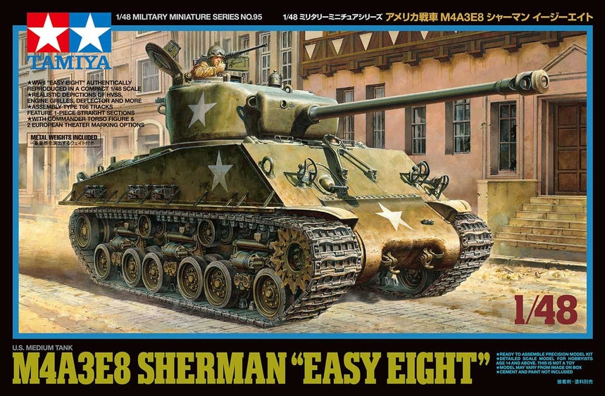 Tamiya 1/48 US Medium Tank M4A3E8 Sherman Plastic Model Kit (ONLINE ORDER ONLY)