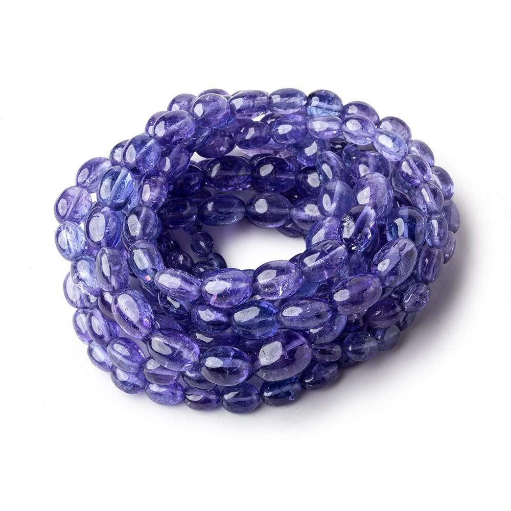 Tanzanite straight drilled plain ovals 5x4mm - 10x8mm 60 beads 18 inch (ONLINE ORDER ONLY)