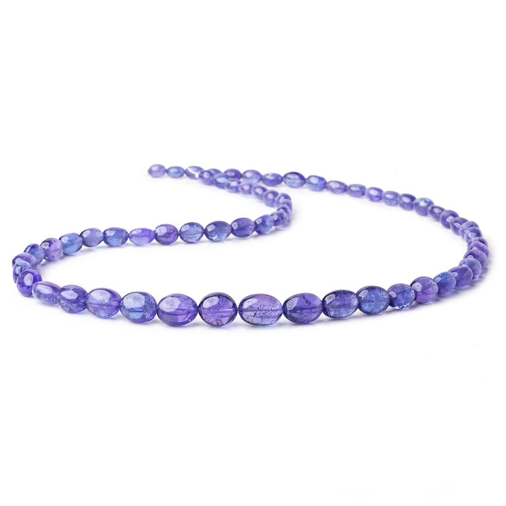 Tanzanite straight drilled plain ovals 5x4mm - 10x8mm 60 beads 18 inch (ONLINE ORDER ONLY)