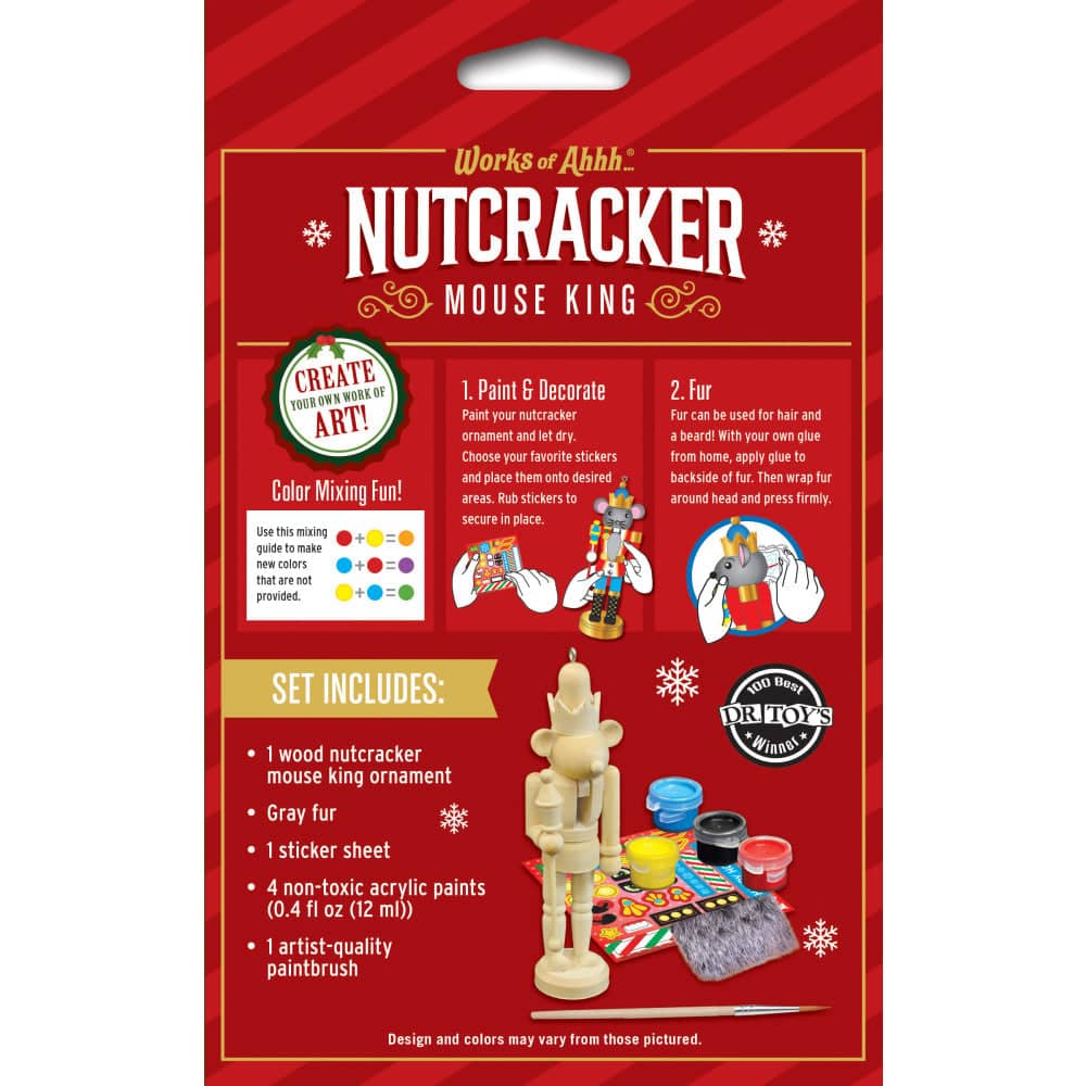 Nutcracker Mouse King Ornament Wood Paint Kit
