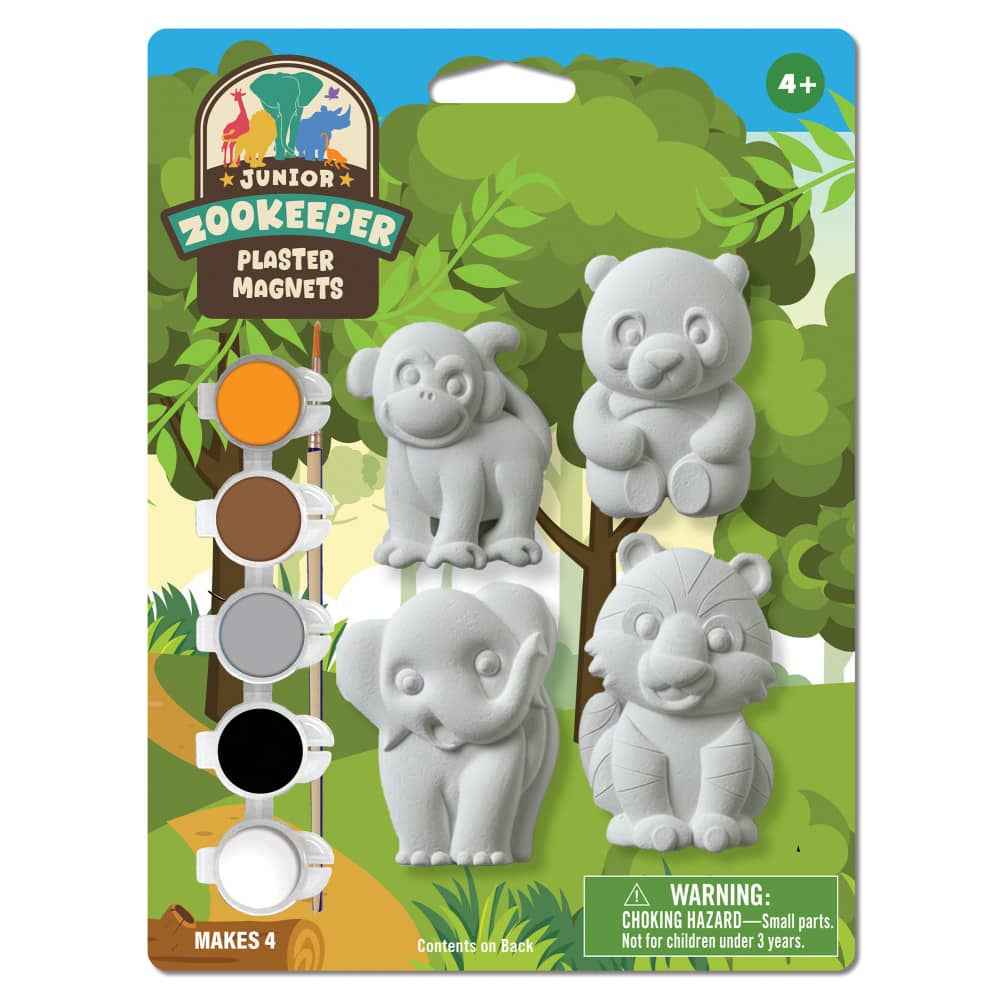 Jr. Zookeeper - 6-Pack Plaster Magnets Paint Kit