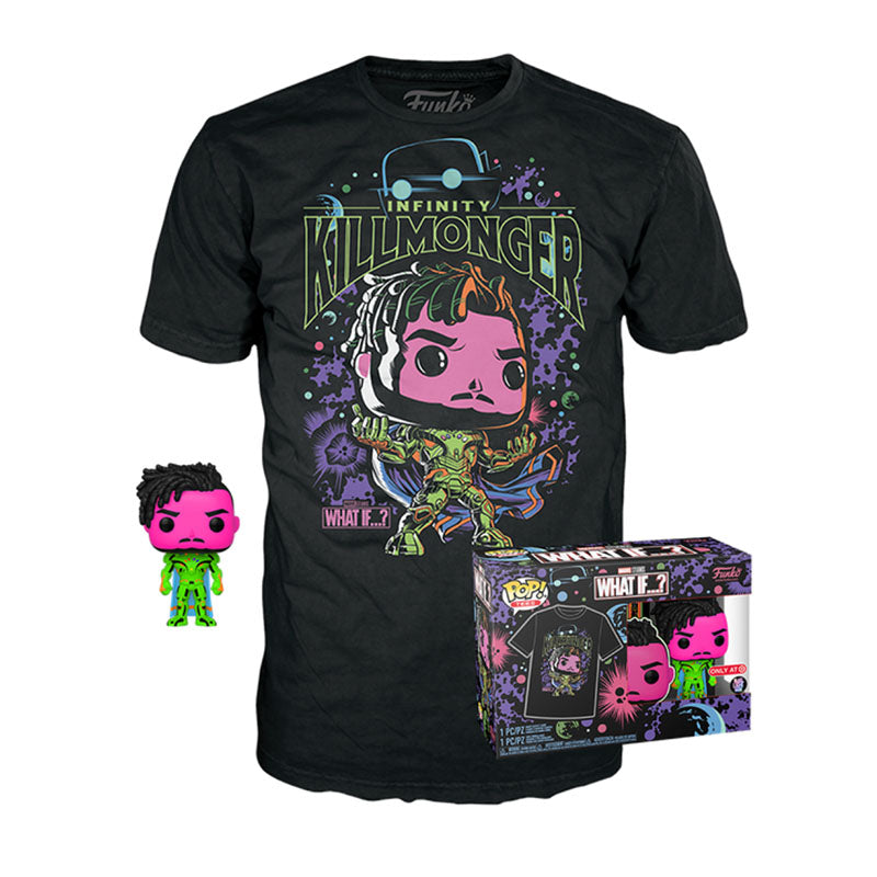 Infinity Killmonger (Blacklight) & Infinity Killmonger Tee (L, Sealed) 989 - Target Exclusive (Online Order Only)