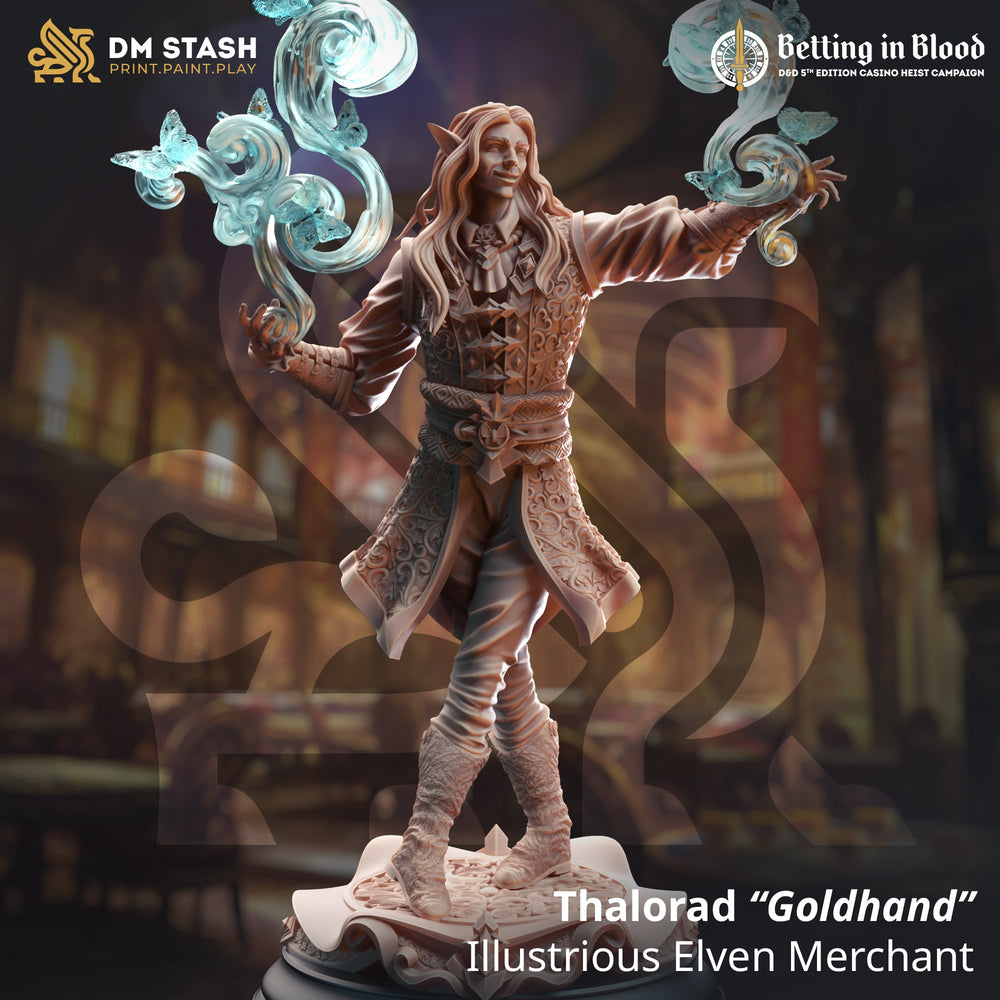 Thalorad "Goldhand", Illustrious Elven Merchant (Male Elf Artificer) (Online Only)