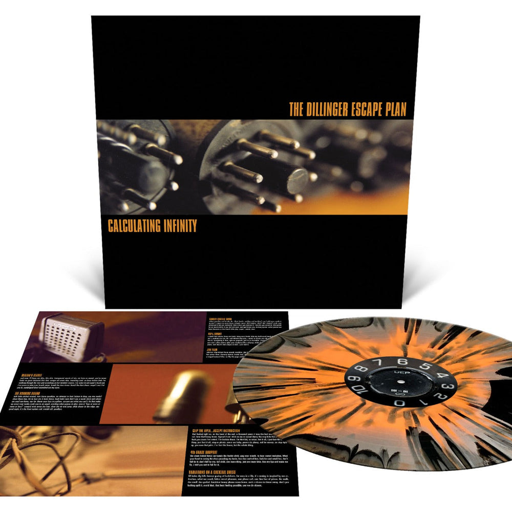 The Dillinger Escape Plan - Calculating Infinity (Halloween Orange, Metallic Silver and Black Tri Color Merge with Halloween Orange, Metallic Silver and Black Splatter) [Vinyl] (ONLINE ORDER ONLY)