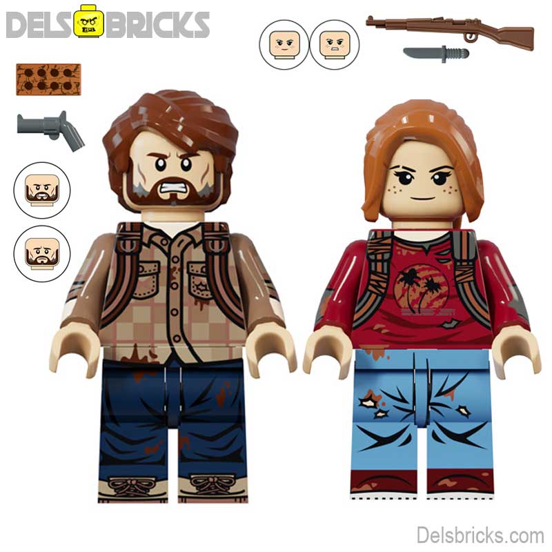 The Last Of Us Joel & Ellie set of 2 Lego minifigures Custom Toys (ONLINE ORDER ONLY)