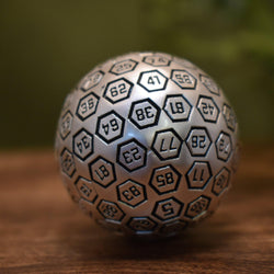 The Orb D100 -  Black and Matte Silver Metal Die (ONLINE ORDER ONLY)