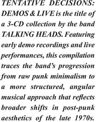 Tentative Decisions: Demos & Live (Digibook) (3 Cd's) [CD]