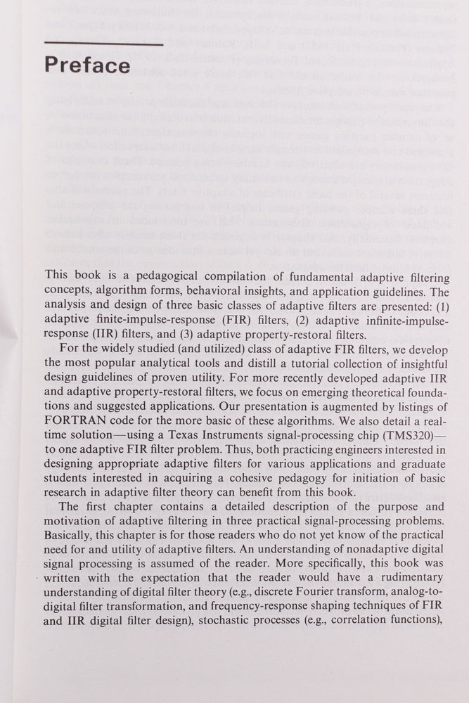 Theory and Design of Adaptive Filters (ONLINE ORDER ONLY)