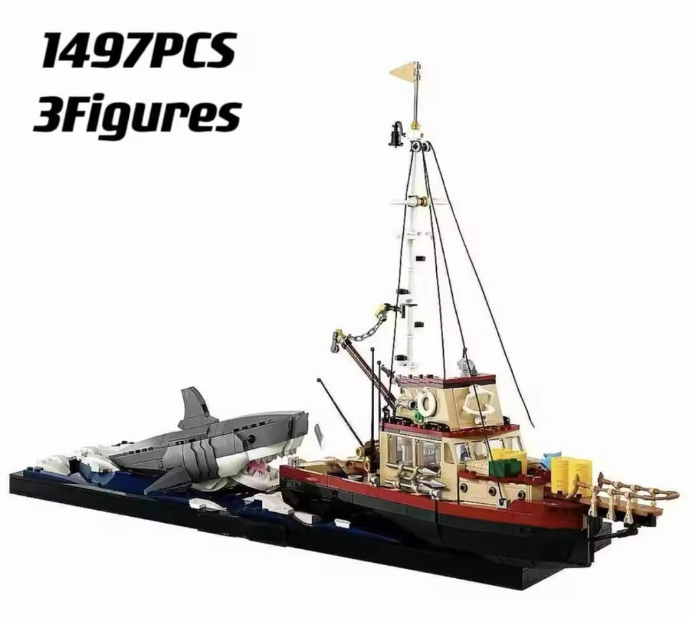 Jaws Building Blocks Set 21350 – Relive the Terror of Amity Island! (Online Only)