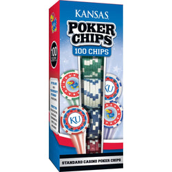 Kansas Jayhawks 100 Piece Poker Chips