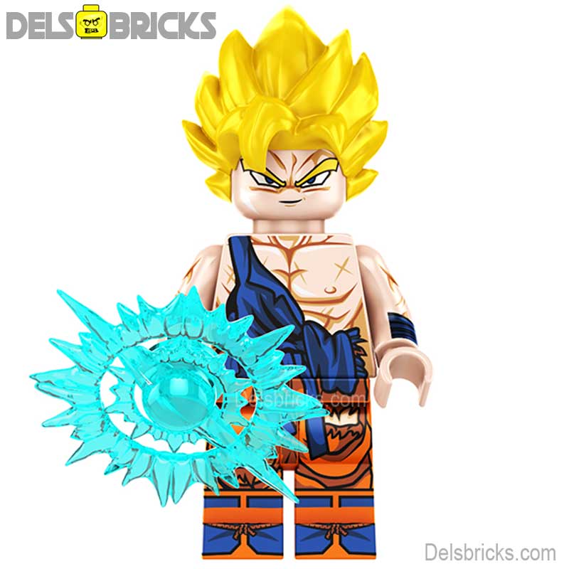 Goku Yellow Hair Dragon Ball Z Super Lego Minifigures Anime Custom Toys New (ONLINE ORDER ONLY)