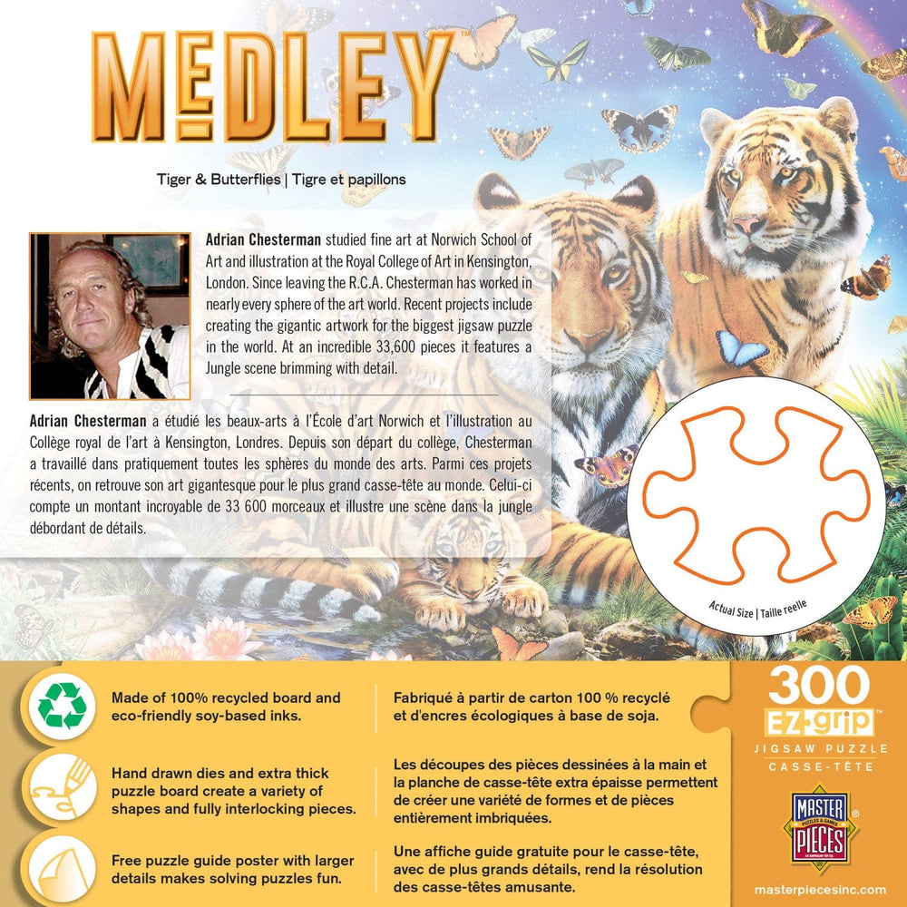 Medley - Tiger & Butterflies 300 Piece EZ Grip Jigsaw Puzzle (ONLINE ORDER ONLY)
