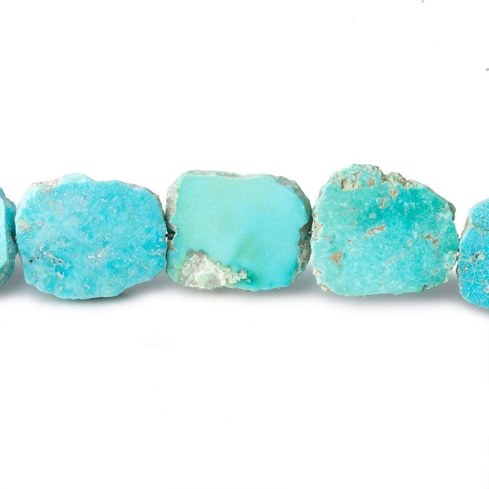 Turquoise plain slice freeform beads 8 inch 15 pieces 11x9-14x11mm (ONLINE ORDER ONLY)