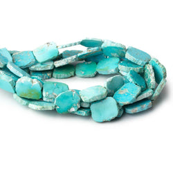 Turquoise plain slice freeform beads 8 inch 15 pieces 11x9-14x11mm (ONLINE ORDER ONLY)