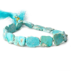 Turquoise plain slice freeform beads 8 inch 15 pieces 11x9-14x11mm (ONLINE ORDER ONLY)