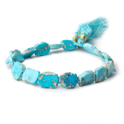 Turquoise plain slice freeform beads 8 inch 19 pieces 10x8-11x9mm (ONLINE ORDER ONLY)