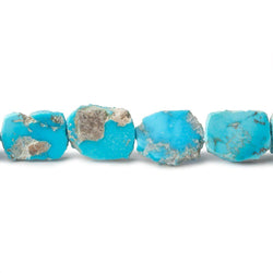 Turquoise plain slice freeform beads 8 inch 19 pieces 10x8-11x9mm (ONLINE ORDER ONLY)