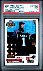 Graded 2025 Panini Instant Tetairoa McMillan #NFLDN9 NFL Draft Night Rookie RC Football Card PSA 9 Mint (ONLINE ORDER ONLY)