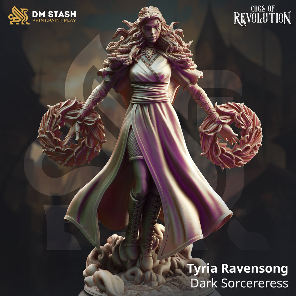 Tyria Ravensong, Dark Sorcereress (Female Human Sorcerer) (Online Only)