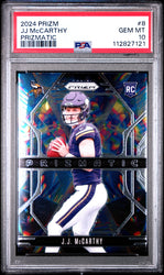Graded 2024 Panini Prizm JJ McCarthy #8 Prizmatic Rookie RC Football Card PSA 10 Gem Mint (ONLINE ORDER ONLY)