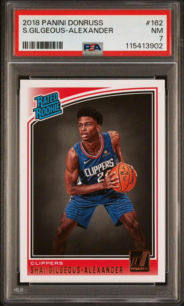 Graded 2018 Panini Donruss Shai Gilgeous-Alexander #162 Rookie RC Basketball Card PSA 7 Near Mint