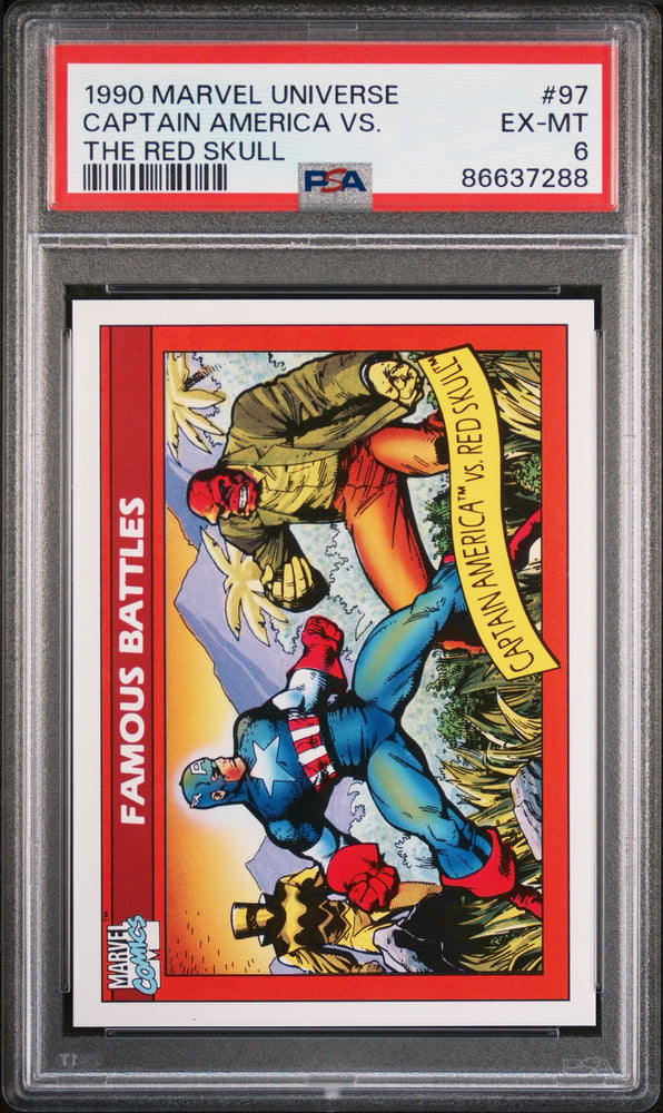 1990 MARVEL UNIVERSE CAPTAIN AMERICA VS. THE RED SKULL #97 - PSA 6 (Online Order Only)