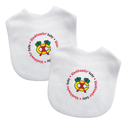 Chicago Blackhawks - Baby Bibs 2-Pack - White (ONLINE ORDER ONLY)