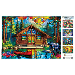 Stained Glass - Cabin Spectrum 1000 Piece Jigsaw Puzzle