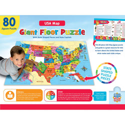 Explorer - USA Map 80 Piece Floor Jigsaw Puzzle