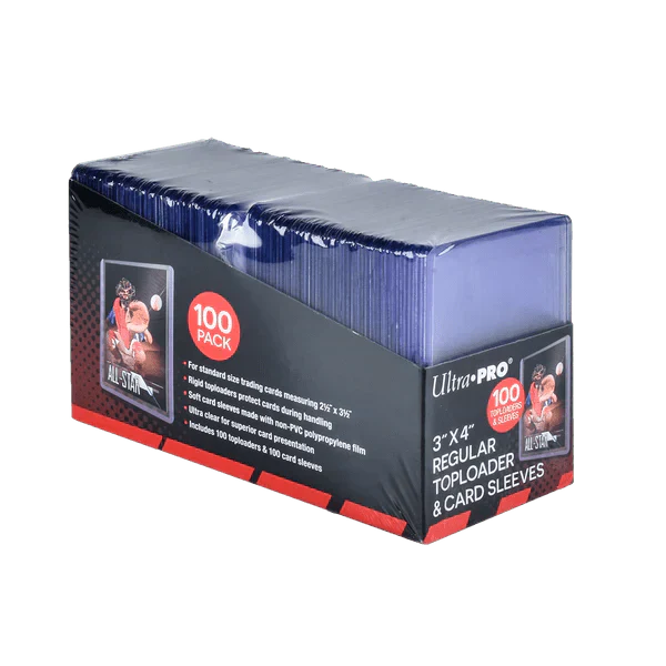 Ultra PRO: Toploader - 3" x 4" (100ct Regular with Card Sleeves) (Online Order Only)