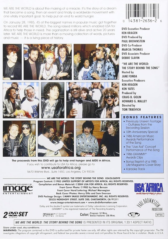 USA for Africa - We Are the World: Story Behind the Song (Special Edition, Anniversary Edition, Dolby, Amaray Case) [DVD] (ONLINE ORDER ONLY)