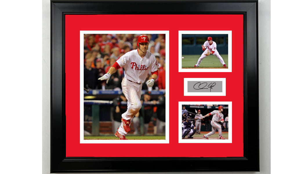Framed Chase Utley Philadelphia Phillies Facsimile Laser Engraved Signature Baseball 14x11 3 Photo Collage (ONLINE ORDER ONLY)