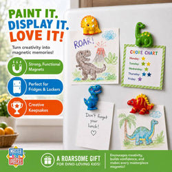 Dinosaur World - 4-Pack Plaster Magnets Paint Kit