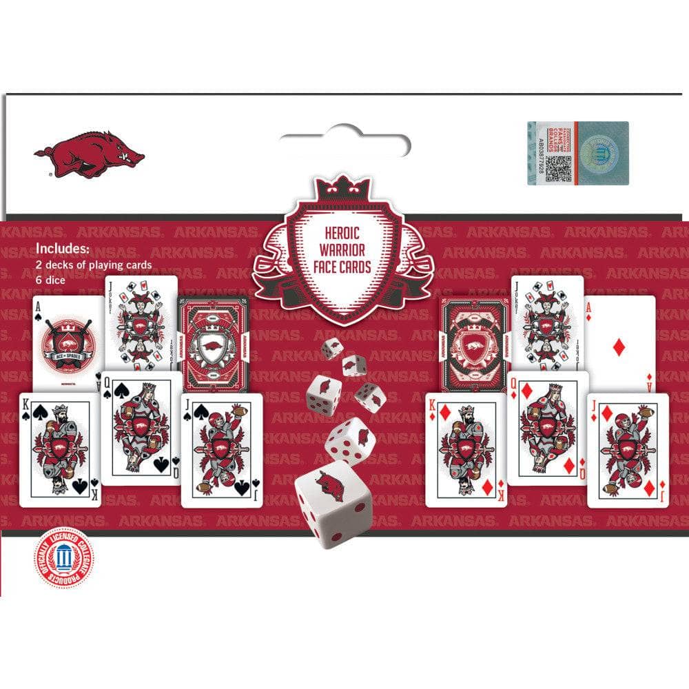 Arkansas Razorbacks - 2-Pack Playing Cards & Dice Set
