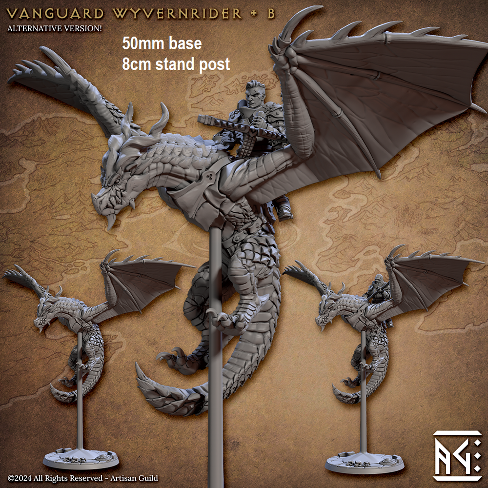 Vanguard Wyvernrider: Base Sculpt B (Mounted Male Human Fighter) (Online Order Only)
